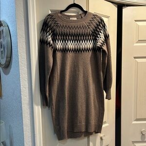 LOFT Brown and Black Patterned Sweater